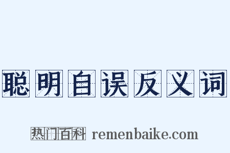 聪明自误反义词是什么意思的图片